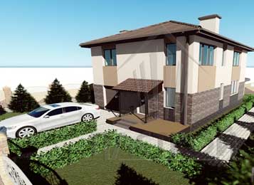 Проект: Двухэтажный дом с встроенным гаражом в СТ Весна